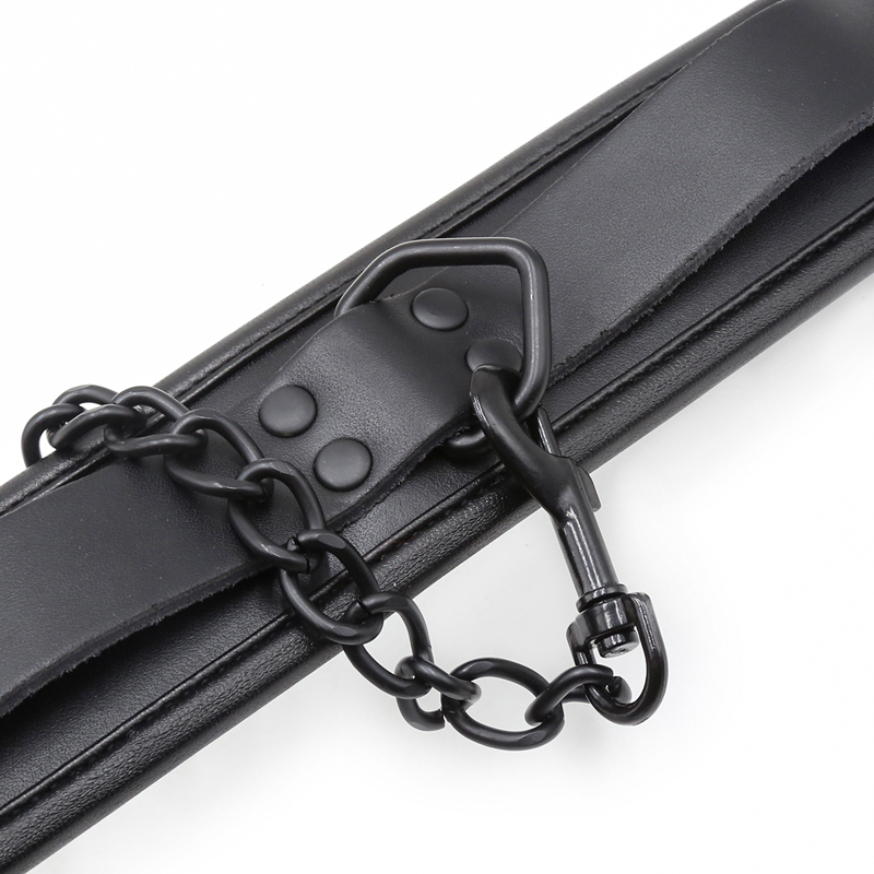 Bdsm Bondage Sex Toys Restraints Collars Ankle Cuff Handcuffs SM Adults Toys for Woman Couples Black Adjustable Genuine Leather 3pcs Set Black