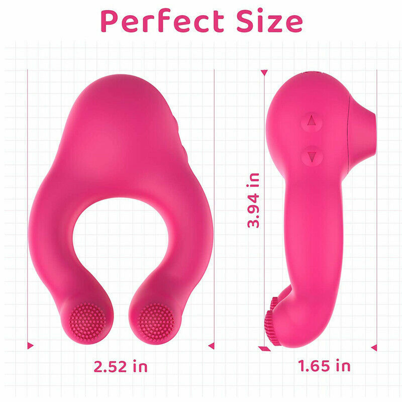 Penis Cock Ring Clit Sucking Vibrator G-spot Dildo Massager USB Charging 7 Suction Modes+7 Vibration Discreet Box Sex Toys For Men Couple Women Pleasure