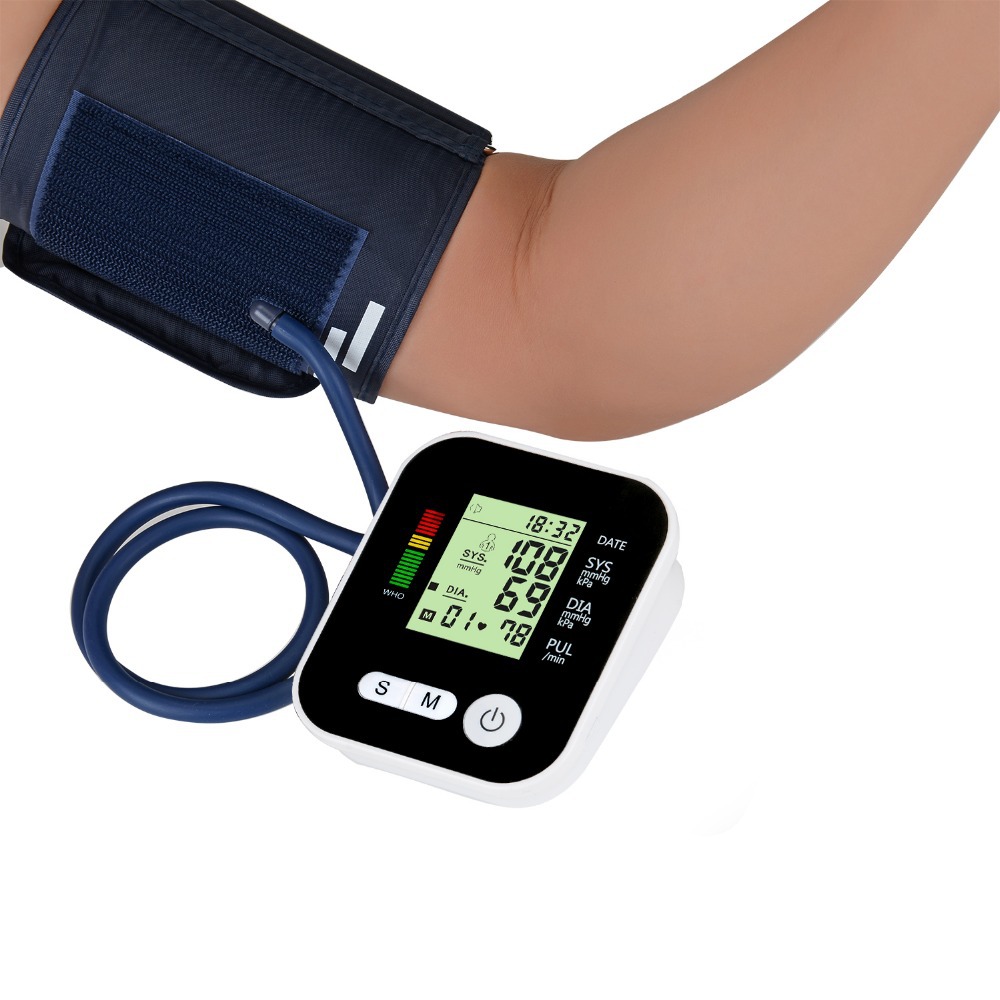(White) Digital Upper Arm Blood Pressure Monitor | BP Monitor with Adjustable Large Cuff (22-42cm) for Home Use |Voice Function