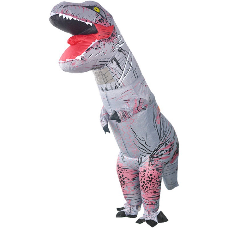 (Yellow) Inflatable Dinosaur Costume Cosplay Outfit Children Halloween Fancy Dress