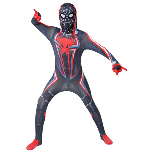 (110cm) Superhero Black Spider-Man 2099 Costume for Kids Spider Costume for Halloween Carnival Cosplay Costume