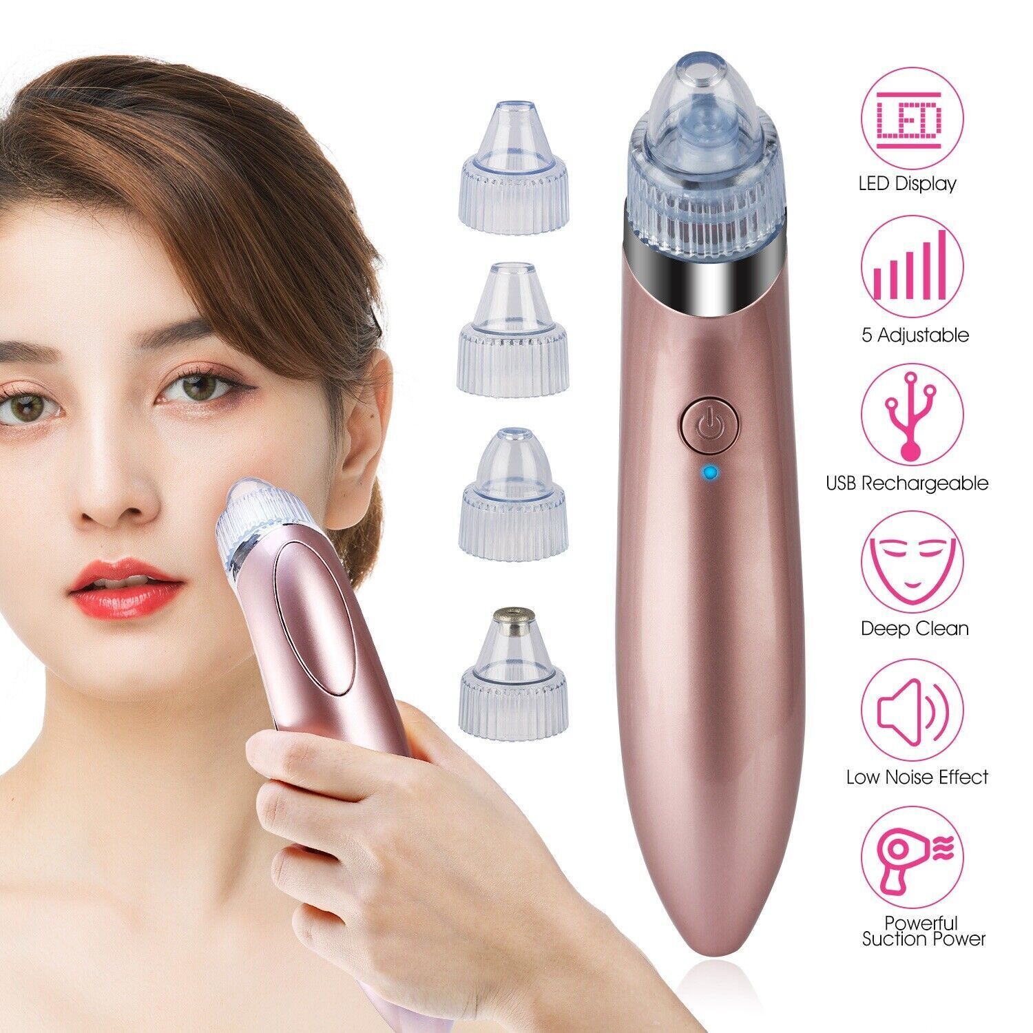 Electric Blackhead Remover Acne Cleaner Face Pore Vacuum Suction Skin Cleaning Tools Skin Care