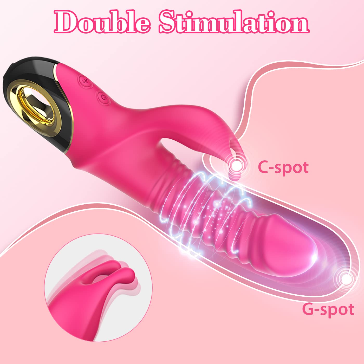 (Purple) Thrusting G-spot Rabbit Vibrator for Women Adult Sex Toys for Female Solo Realistic Silicone Dildo G Spot Massager for Clitoral Anal Stimulation