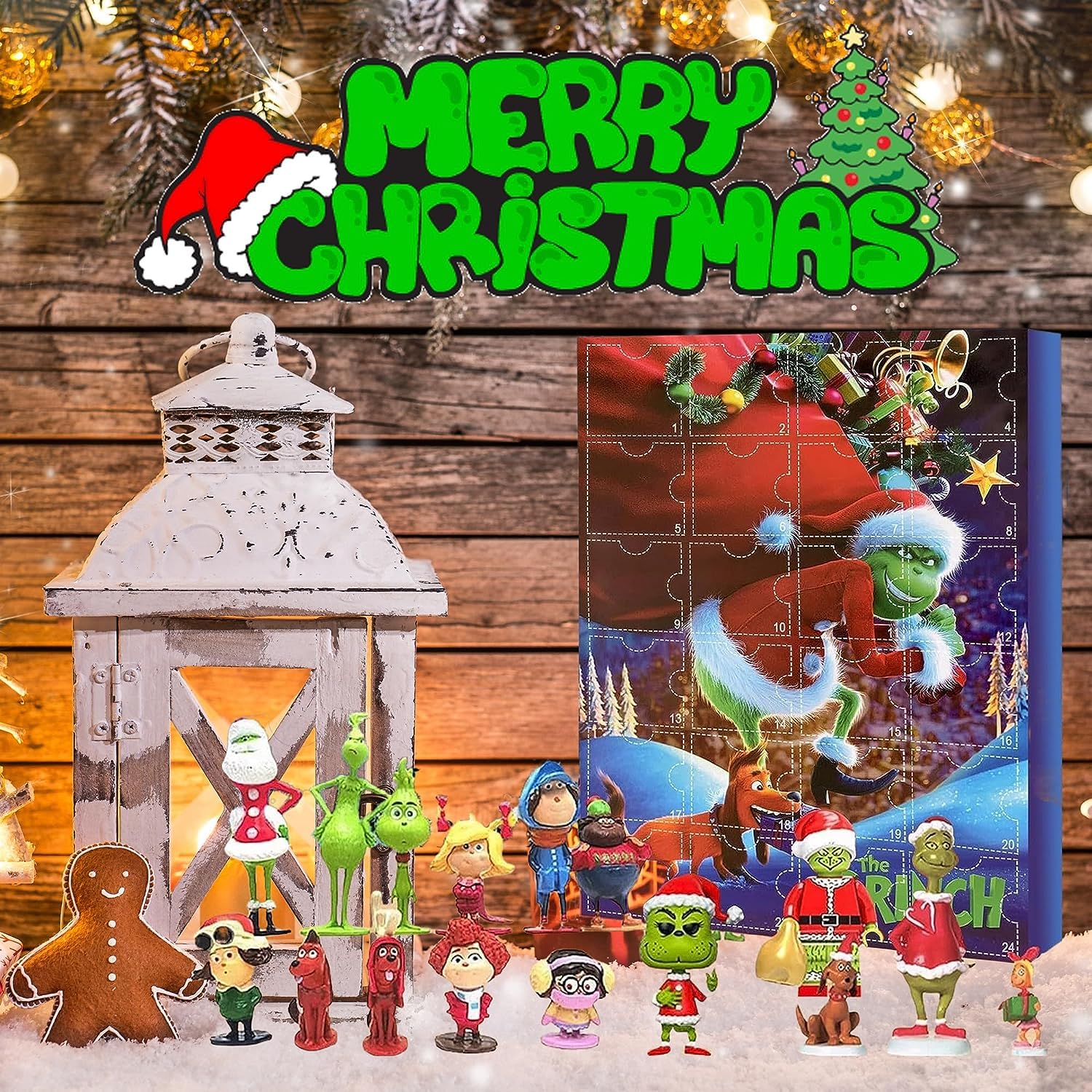 Christmas Advent Calendar 24 Days of Christmas Countdown Calendar 24PCS Grinch Elf Figures Doll Xmas Vacation Stocking Stuffer Idea Gifts for Kids