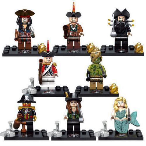 8pcs Caribbean Pirates Minifigures Compatible Toys Fit Lego