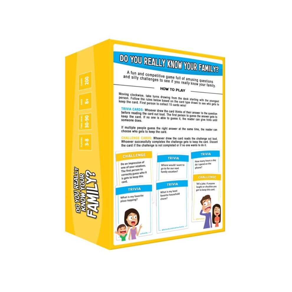 Do You Really Know Your Family Card Game Family Party Interactive Game A Fun Family Game Filled with Conversation Starters and Challenges