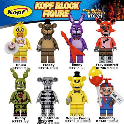 8PCS Five Nights At Freddys FNAF figure Building Blocks Kids Toys