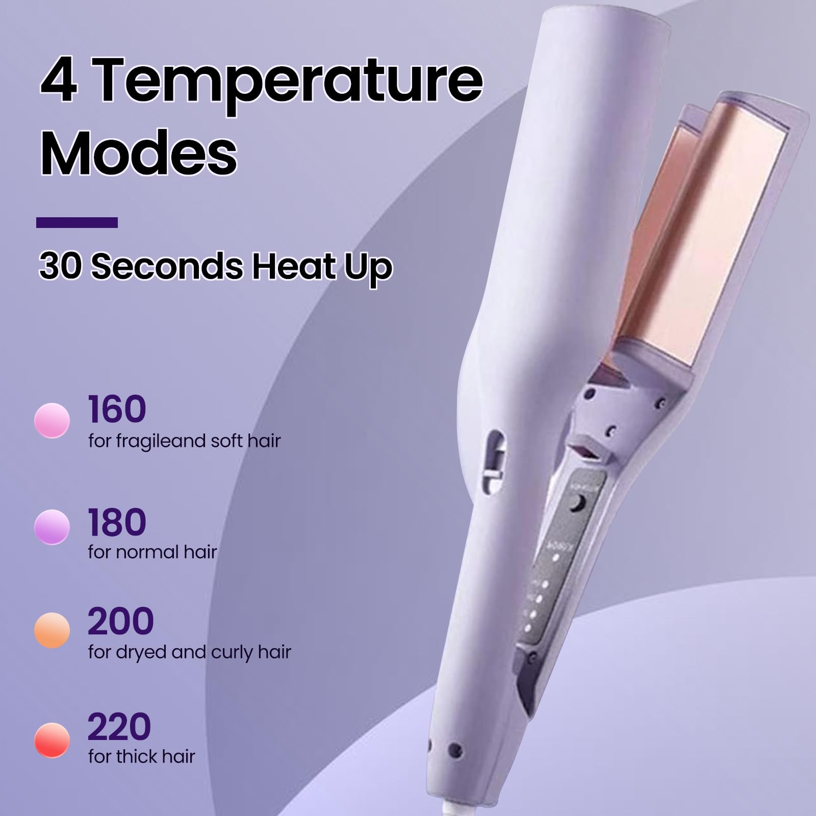 32mm French Egg Roll Curling Iron Water Ripple V-Shaped Hair Curler Big Wave Hair Curling Iron Wand