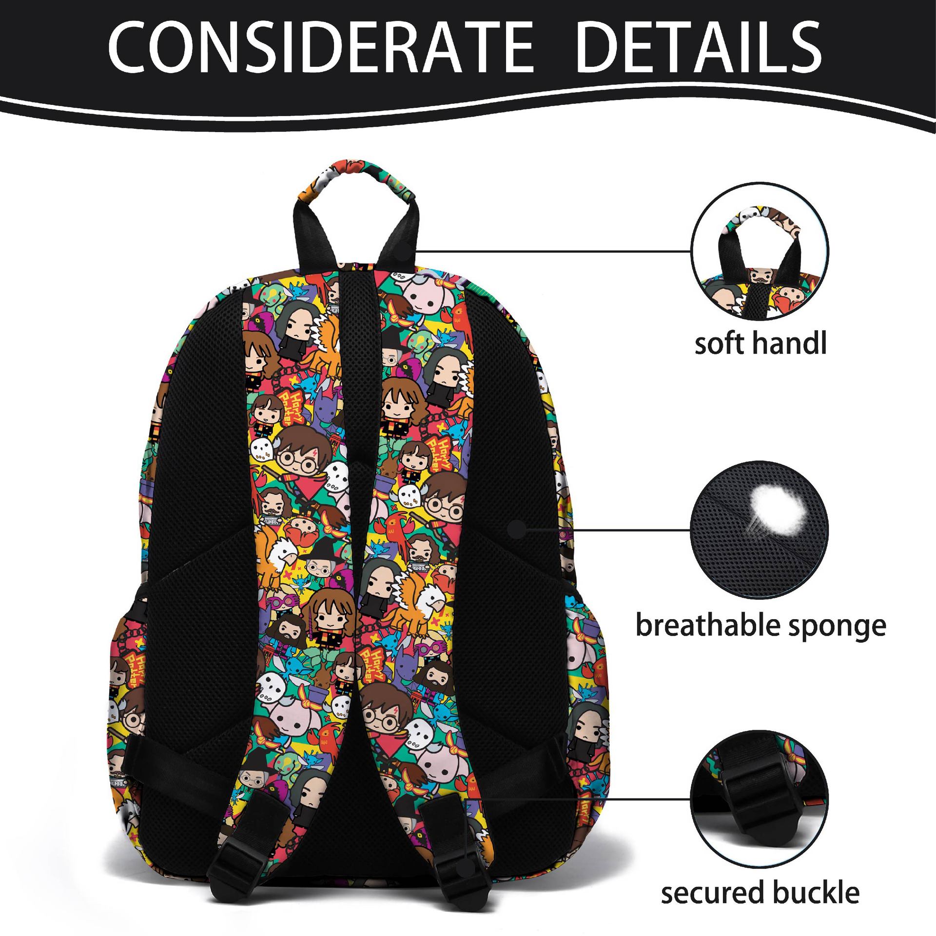 (Backpack) Harry Potter School Bag Backpacks For Girls Boys Large Rucksack For School Travel Gifts For Boys Girls Teenagers
