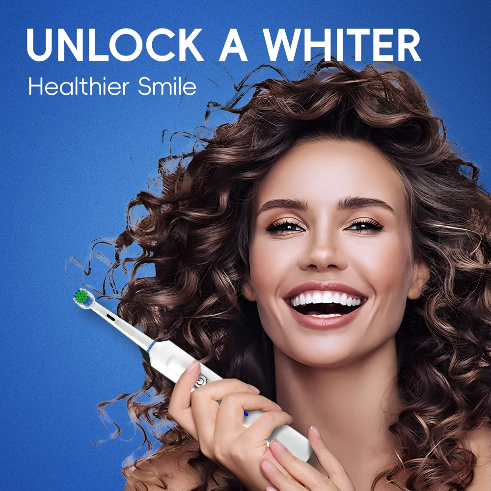Smart Wireless Charging Rotating Electric Toothbrush Rechargeable Toothbrushes with 8 Heads Compatible with Oral B Brush Heads