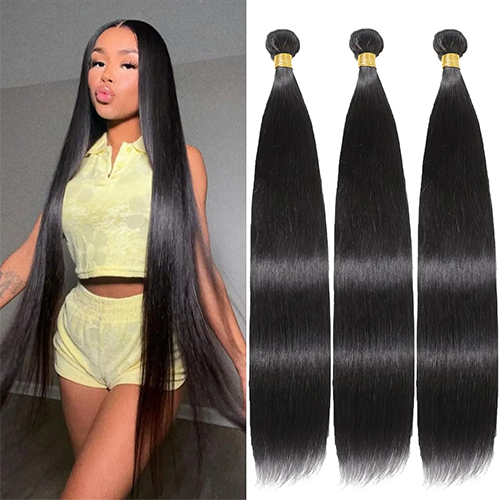 Straight Hair Bundles 3 Pieces Straight Human Hair Bundles 10A Remy Human Hair Extensions For Black Women