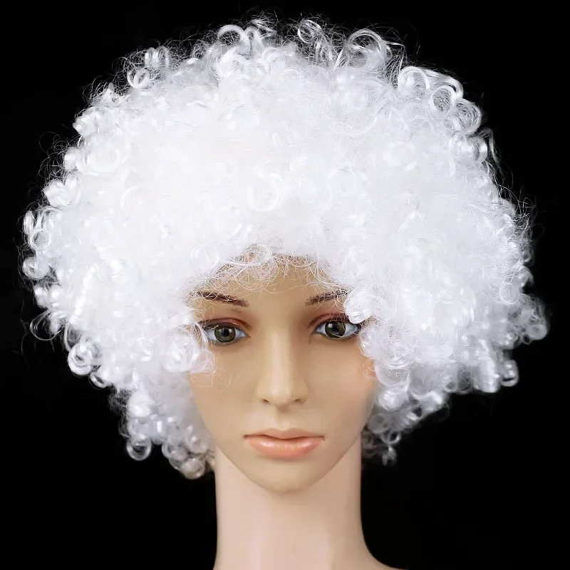 (Orange) Clown Wig Colorful Afro Curly Wig Cosplay for Men Women Mardi Gras Costume Party Wig Children and Adults Explosive Head Wig Funny Hair Props One Size
