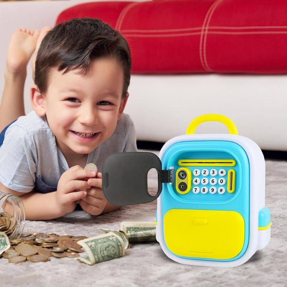 Piggy Bank Money ATM Machine Face Recognition Intelligence Cash Box Kids Japanese Piggy Bank Coin Cash Saving Safe Deposit
