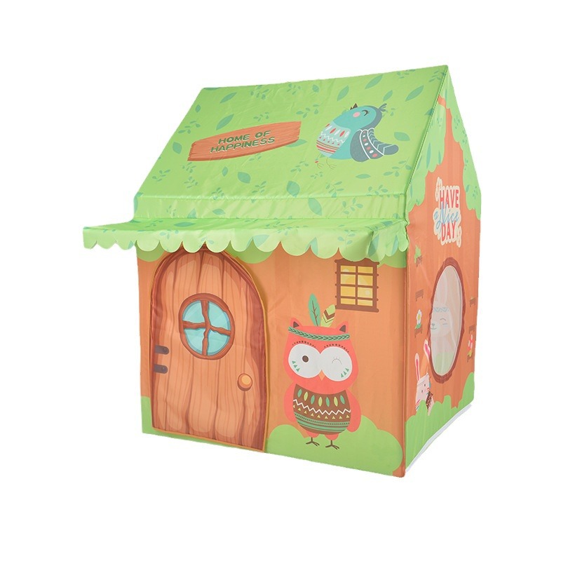 Indian Wooden House Kids Folding Playhouse Tent Toddler House Indoor Outdoor