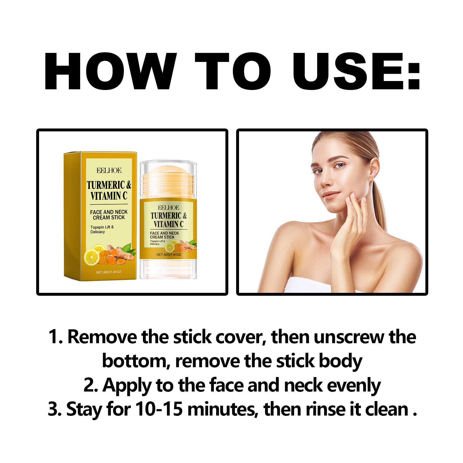 EELHOE Turmeric Face Neck Cream Lifting Firming Neck Lines Face Neck Care