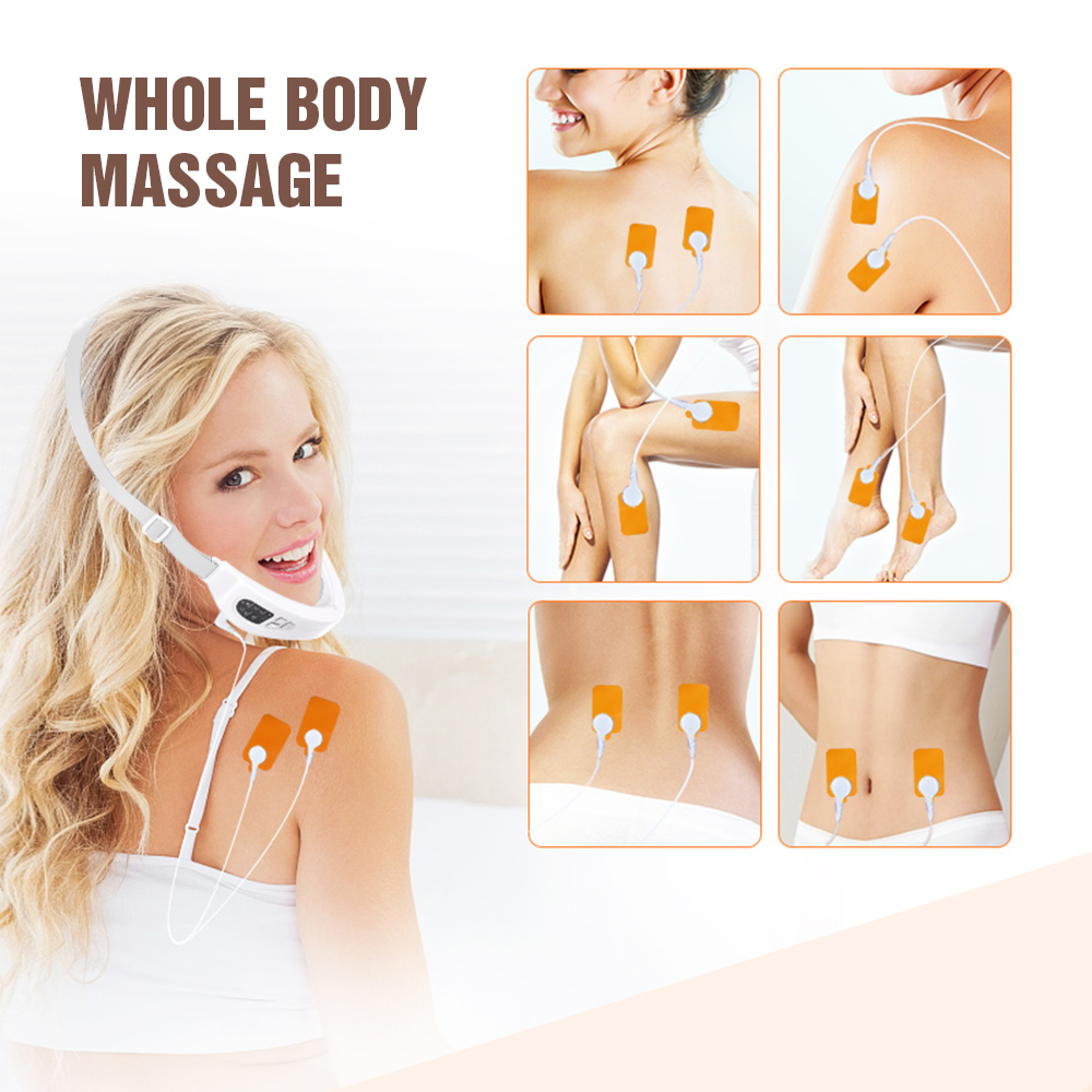 EMS V Face Facial Machine Red Blue Light Electric V Line Up Lift Belt Face Massage Heating Face Skin Lifting Firming Beauty Device Double Chin Reduce