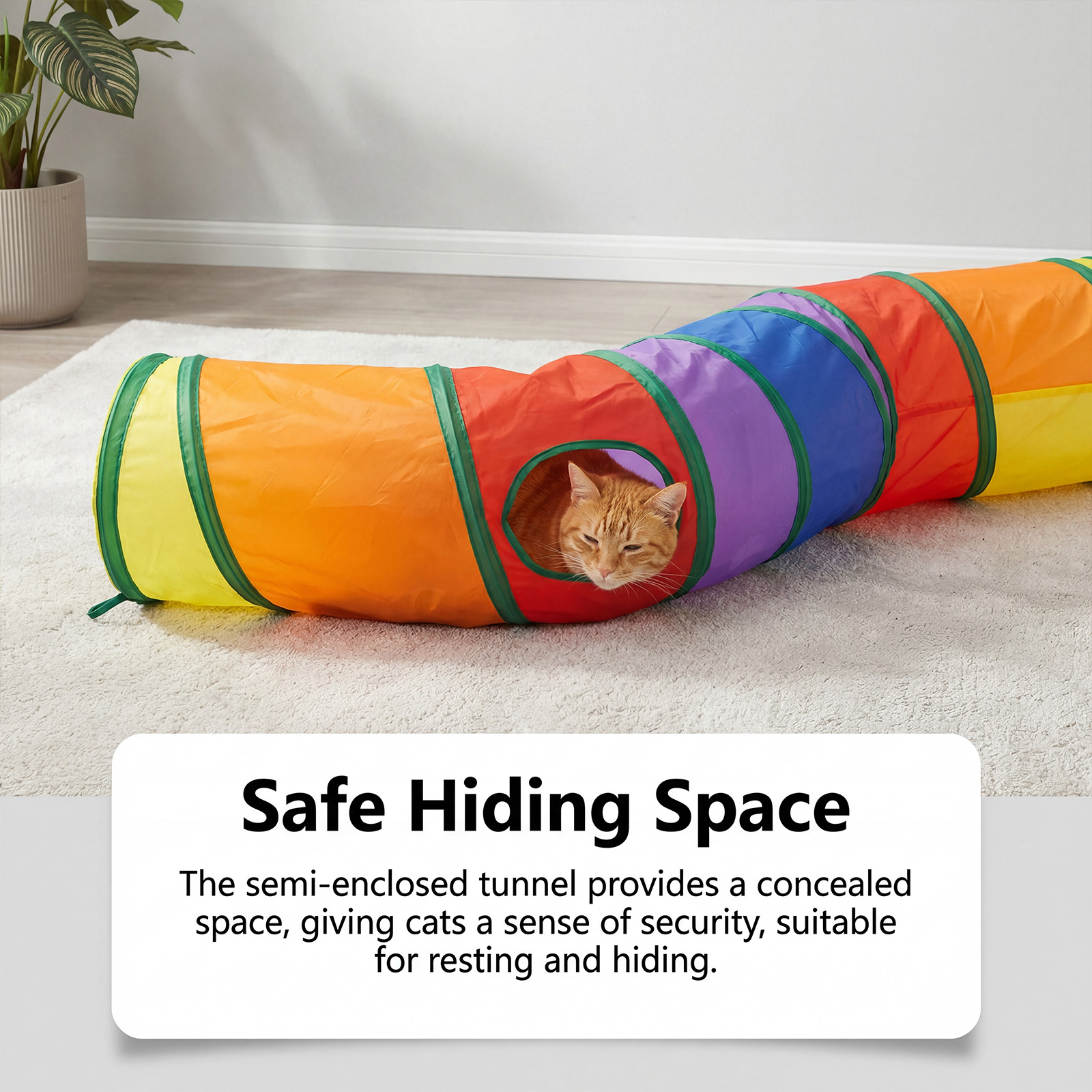 (L) Cat Tunnel Pet Tube Collapsible Play Toy Indoor Outdoor Kitty Puppy Toys for Puzzle Exercising Training ﻿