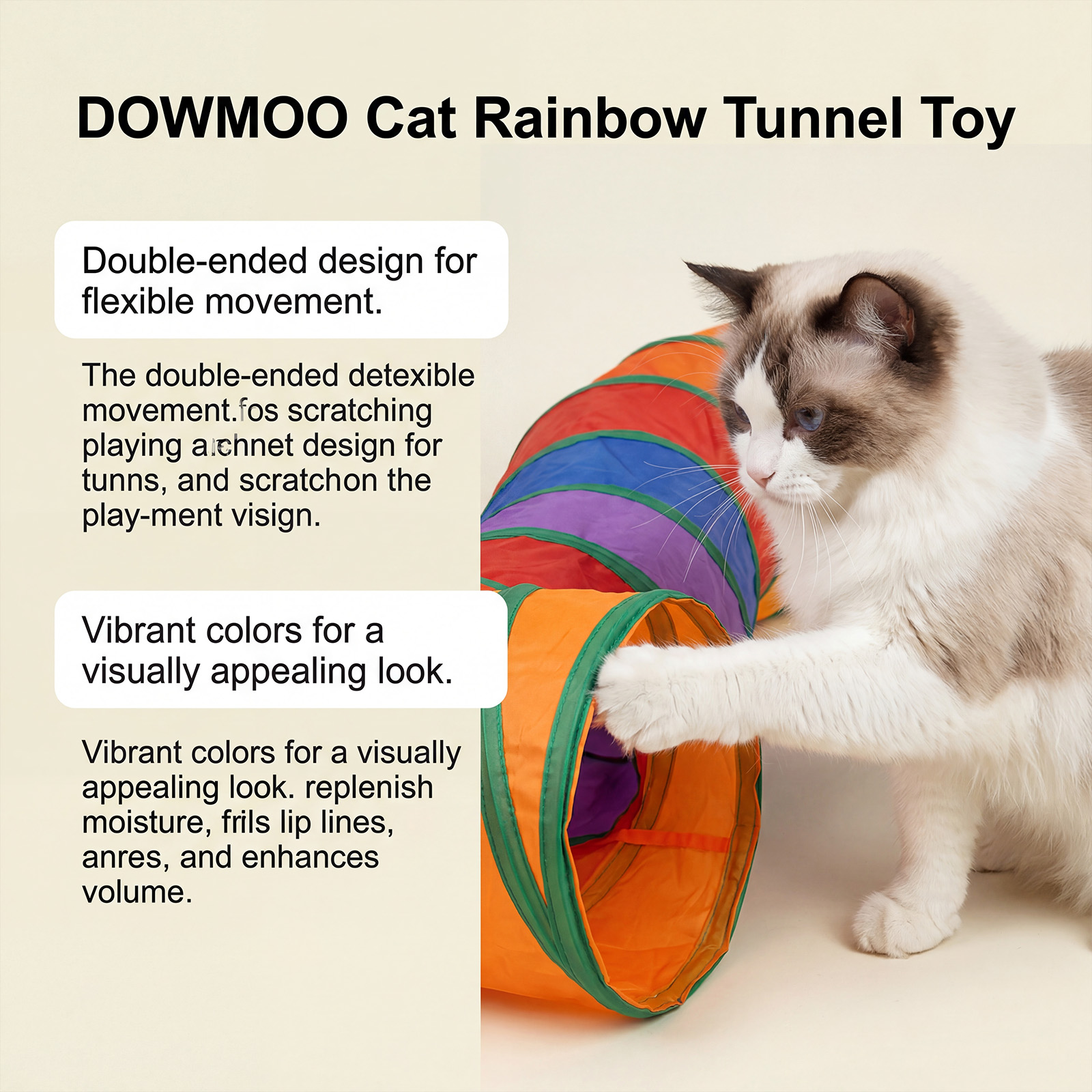 (L) Cat Tunnel Pet Tube Collapsible Play Toy Indoor Outdoor Kitty Puppy Toys for Puzzle Exercising Training ﻿