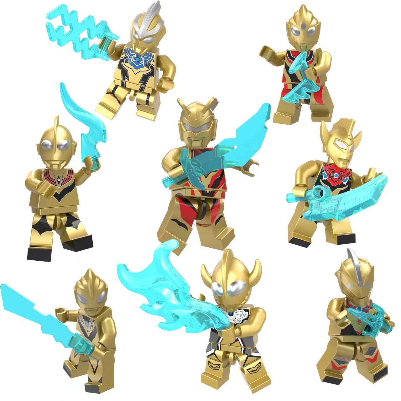 (Style C) Space Hero Ultraman Action Mini Figures and Building Blocks Toys Long Lasting Enjoyment Countless Hours Of Entertainment Gift Choice For Kids