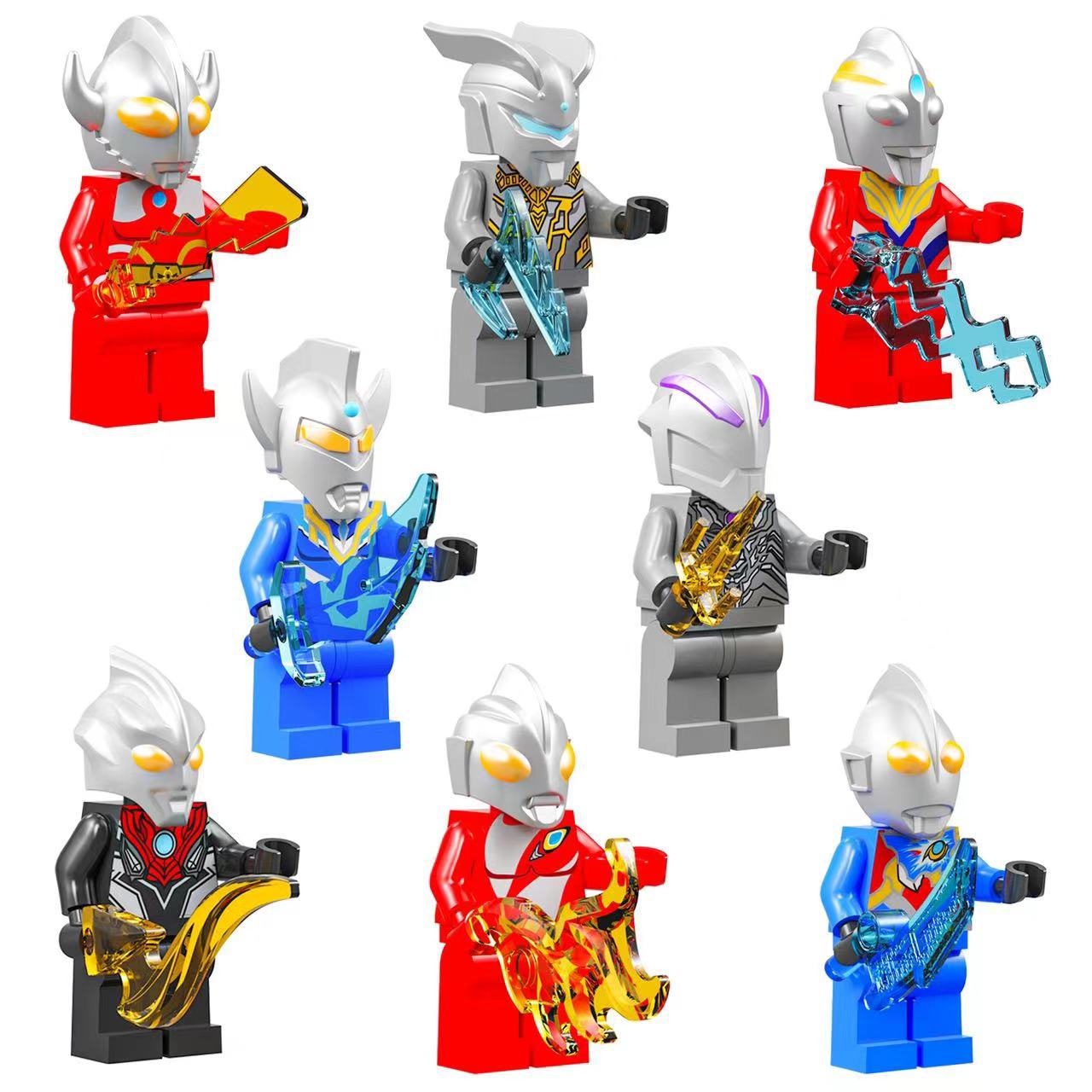 (Style C) Space Hero Ultraman Action Mini Figures and Building Blocks Toys Long Lasting Enjoyment Countless Hours Of Entertainment Gift Choice For Kids