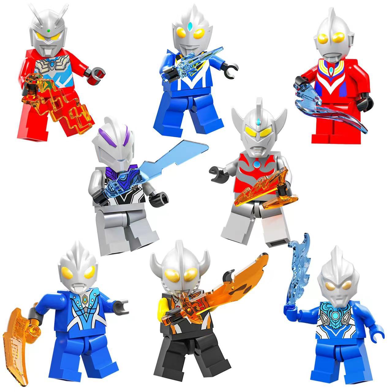 (Style C) Space Hero Ultraman Action Mini Figures and Building Blocks Toys Long Lasting Enjoyment Countless Hours Of Entertainment Gift Choice For Kids