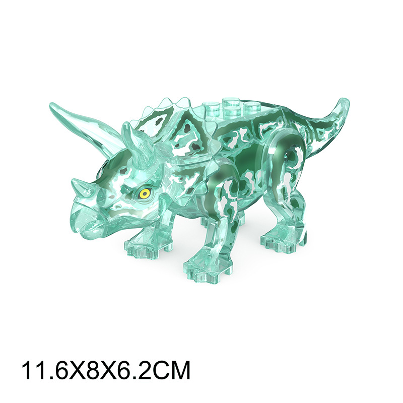 (Dinosaur D) Dinosaur Building Blocks Toys Mini Figures with Movable Jaws Realistic Dinosaur Action Figure Construction Toy for Kids