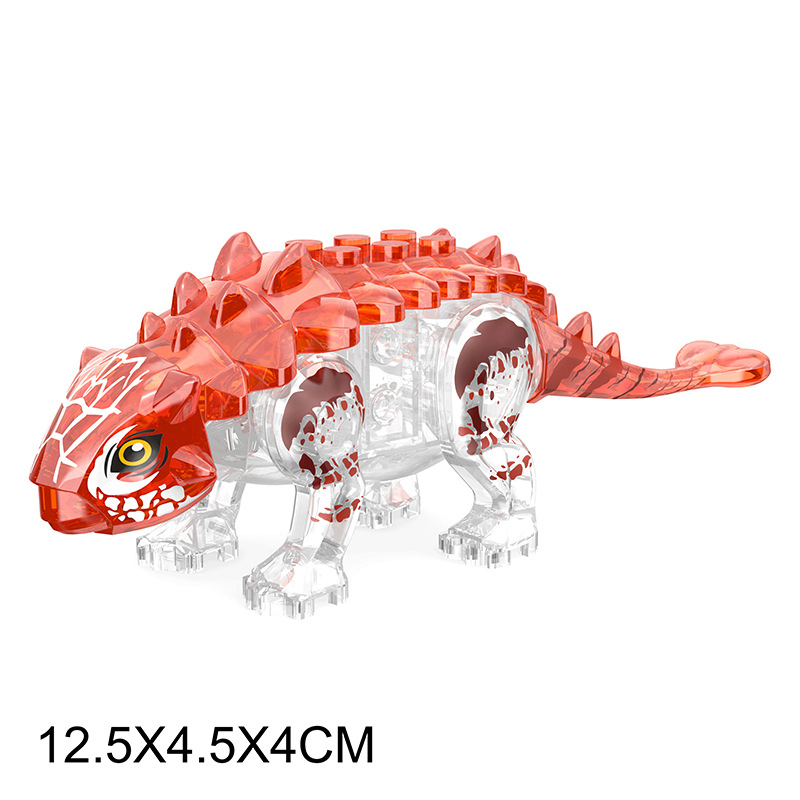(Dinosaur D) Dinosaur Building Blocks Toys Mini Figures with Movable Jaws Realistic Dinosaur Action Figure Construction Toy for Kids