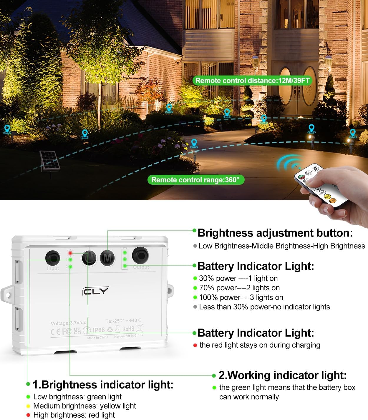(3 in 1) Solar Spotlights Outdoor Garden Solar Landscape Garden Spotlights IP66 Waterproof Solar Powered Garden Floodlights Spike Lights 2700K/4000K/6500K 