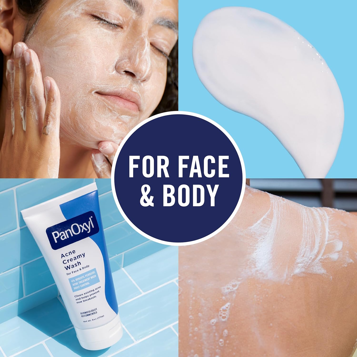 PanOxyl Wash and Moisturize Duo Bundle Creamy Acne Wash 4 Percent Benzoyl Peroxide, Balancing Repair Moisturizer 4 Percent Niacinamide