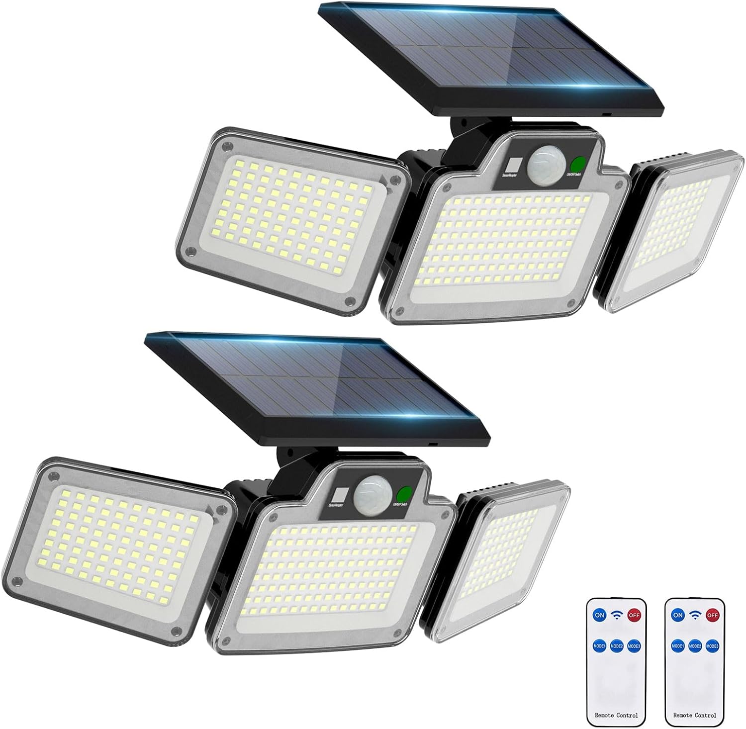 (1 pcs) 280 LED Solar Flood Lights Outdoor 3 Adjustable Heads Solar Lights Outdoor Garden Motion Sensor Waterproof Wireless Solar Security Lights Outside for Yard