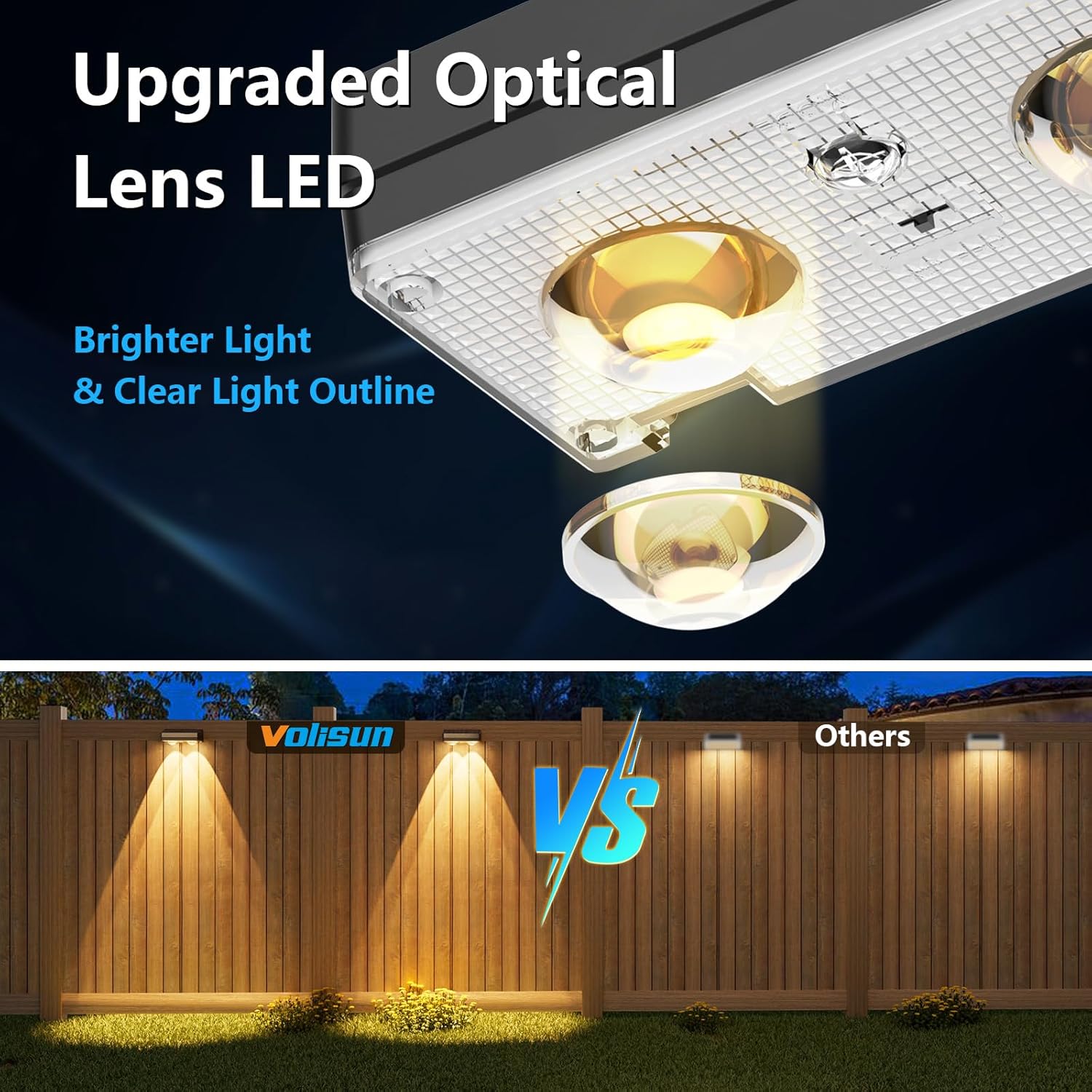 (White Shell) Solar Fence Lights Outdoor Garden 8 Pack RGB Solar Wall Lights Outdoor Waterproof Bright Solar Powered Garden Fence Lights 9 Color Modes for Deck Patio Decking 