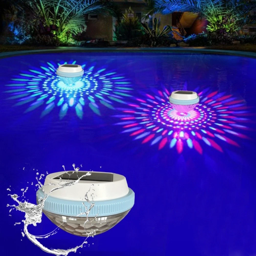 (Colored Diamond) Solar Floating Pool Light Color Changing Waterproof LED for Outdoor Decor