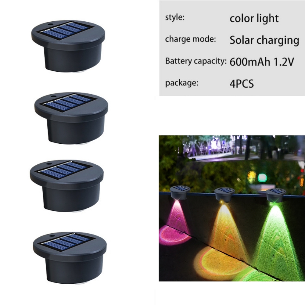 (Warm White) 4pcs Solar Pool Side Lights Color Changing Waterproof Swimming Pool Accessories LED Deck Lights for Stairs Step Fence Yard