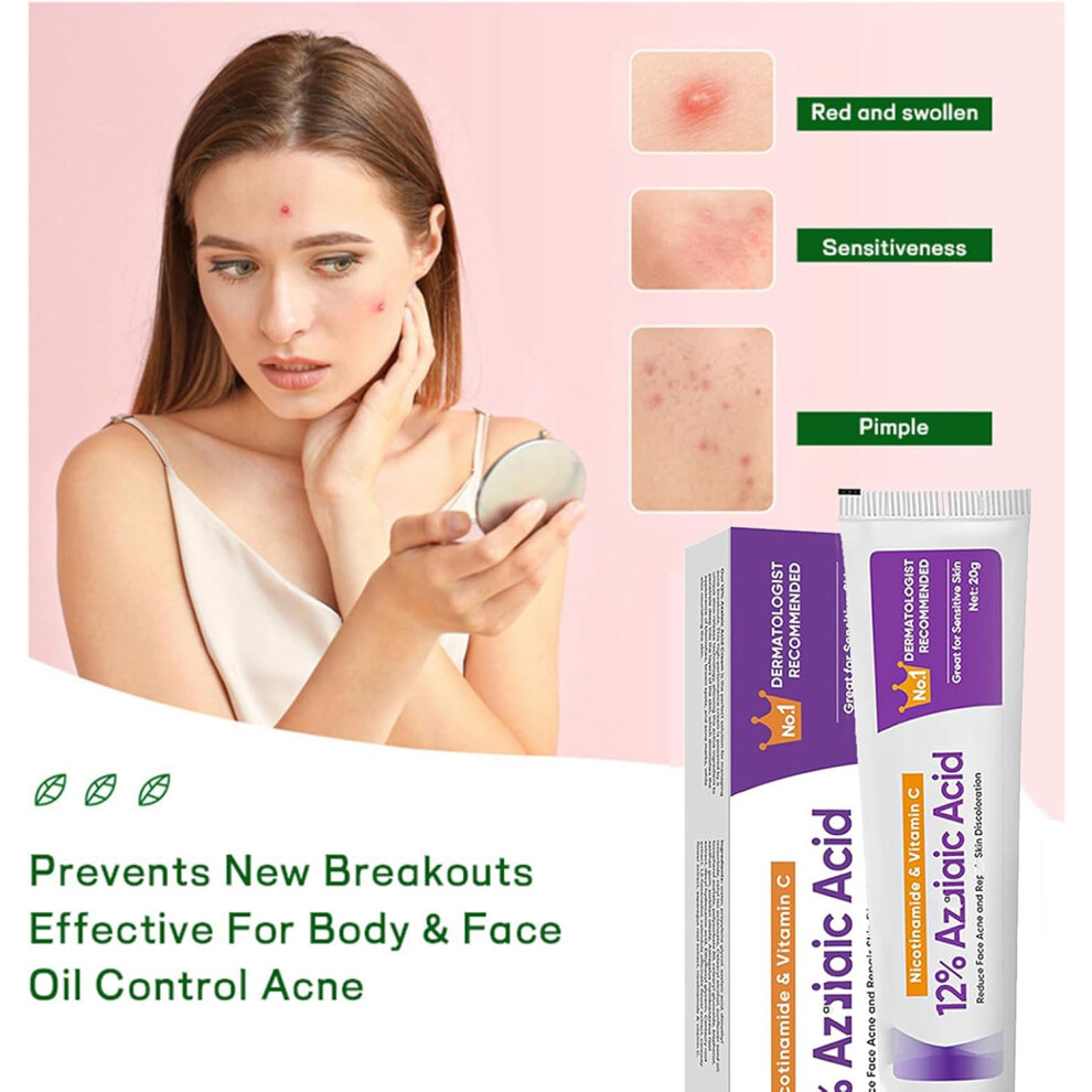 Nicotinamide Vitamin C 12 Percent Azelaic Acid reduce Acne Repair 20g