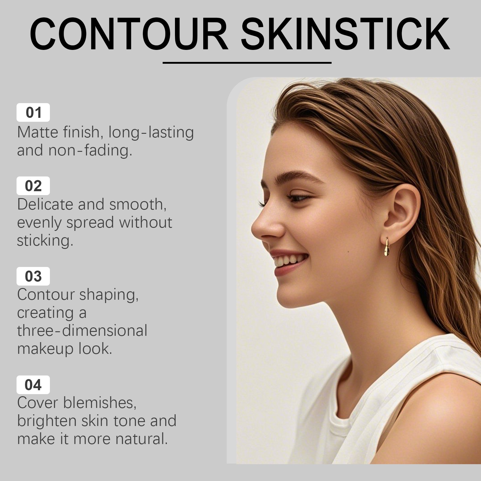 Sculpting Contour Stick Silky Smooth Natural Definition for Flawless Makeup Deep Skin 7g