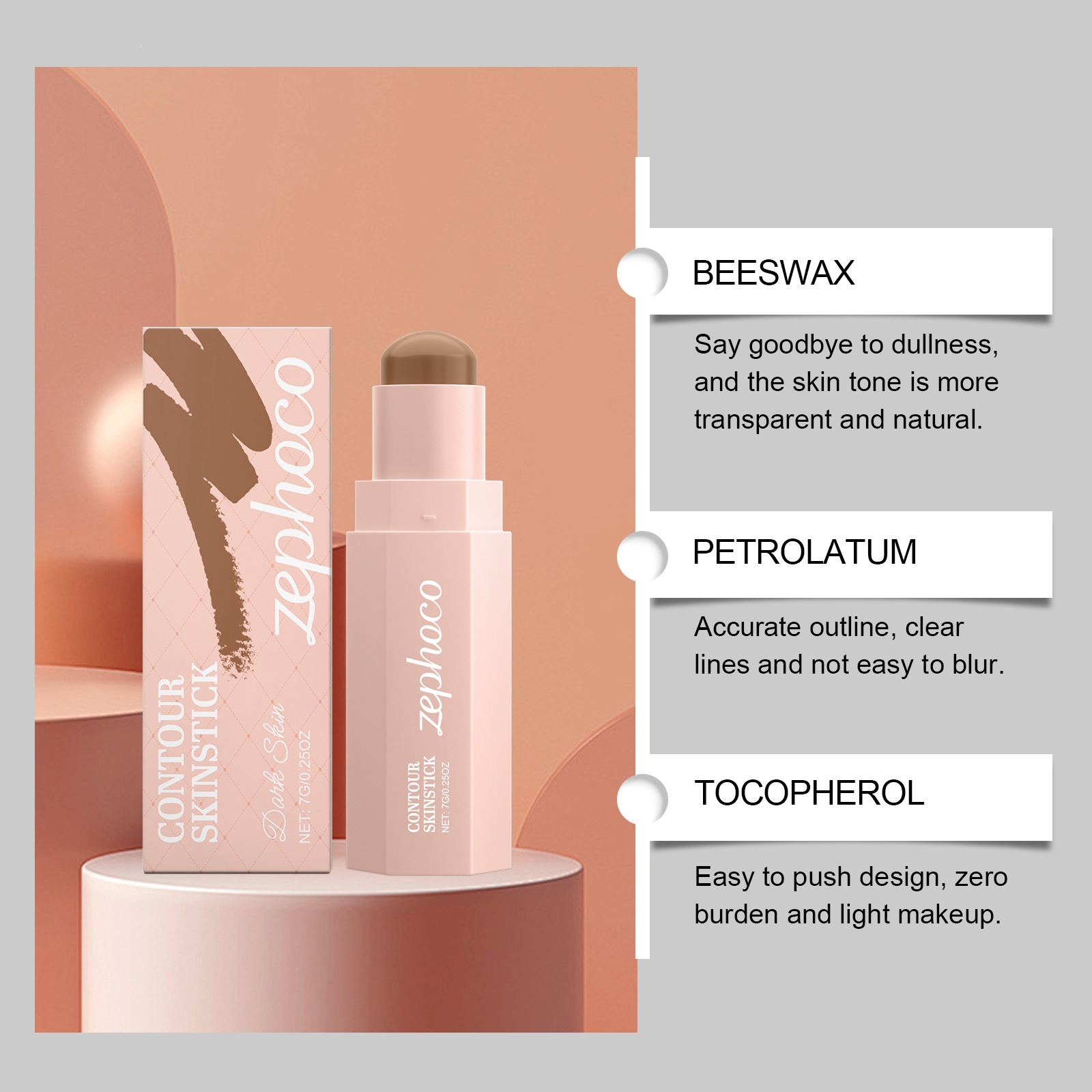 Sculpting Contour Stick Silky Smooth Natural Definition for Flawless Makeup Deep Skin 7g