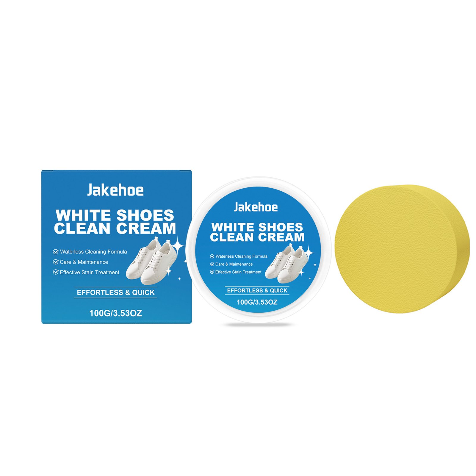 White Shoe Cleansing Cream Gentle No Rinse Stain Remover for Bright Clean Trainers