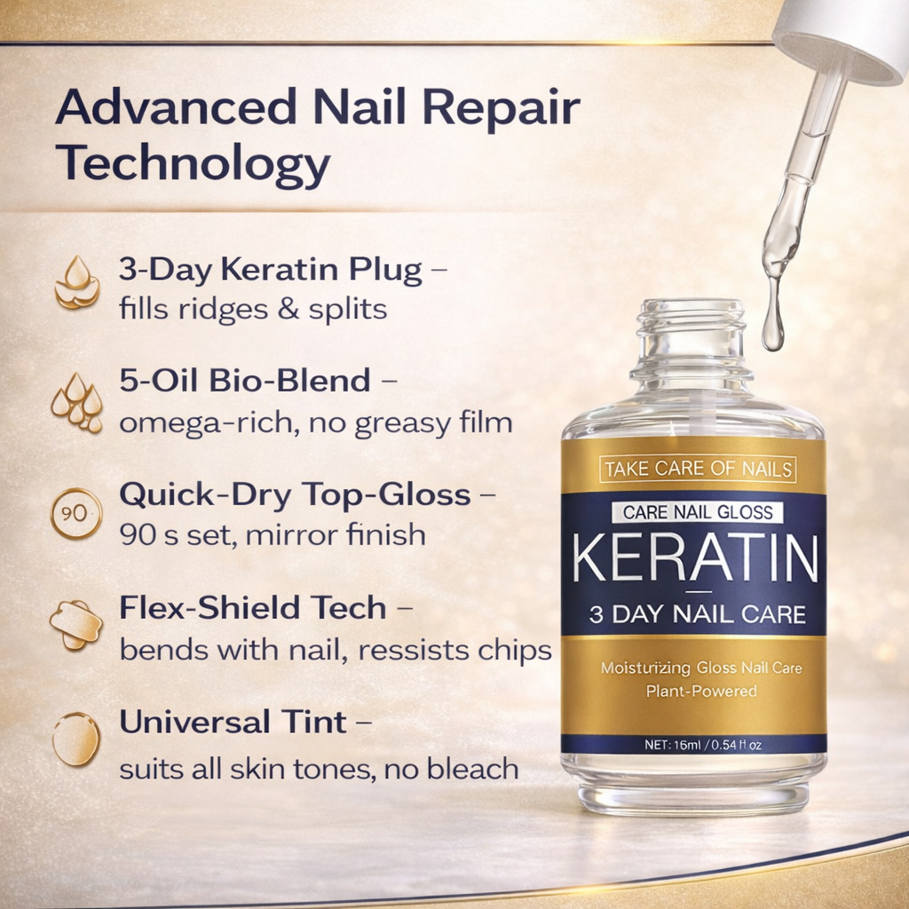 Keratin 3 Day Nail Treatment Strengthening And Repairing Liquid For Brittle Nails Cuticle Care Daily Home Manicure 16ml