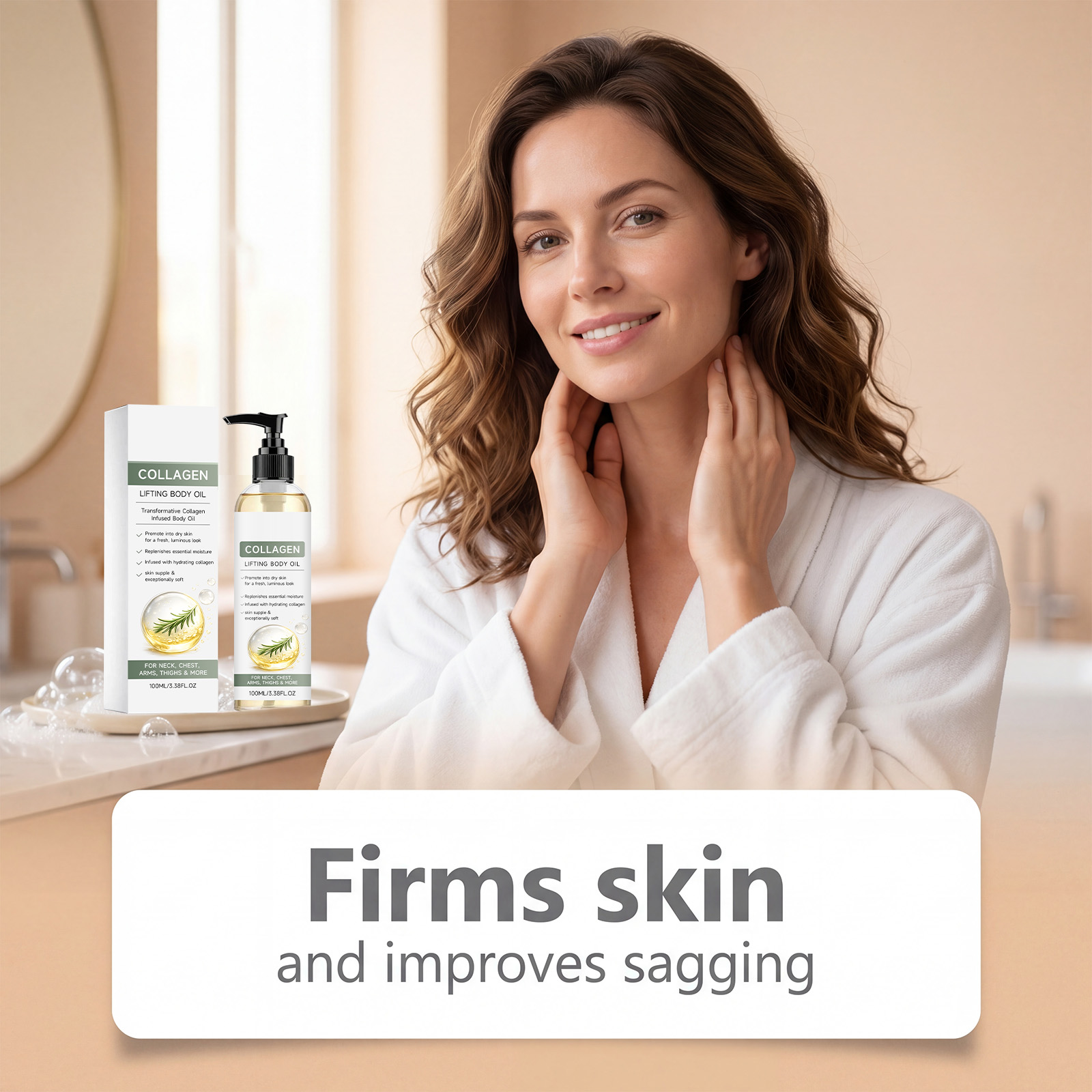Collagen Body Moisturizing Oil Mild Gentle Skin Friendly Fresh Light Hydrating Soft Nourishing Body Skin Care