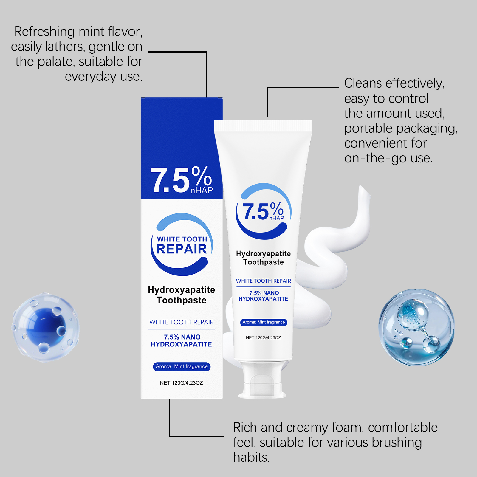 Mint Toothpaste Fresh Flavor Gentle Cleansing Comfortable Brushing Daily Oral Teeth Care Product For Regular Dental Maintenance