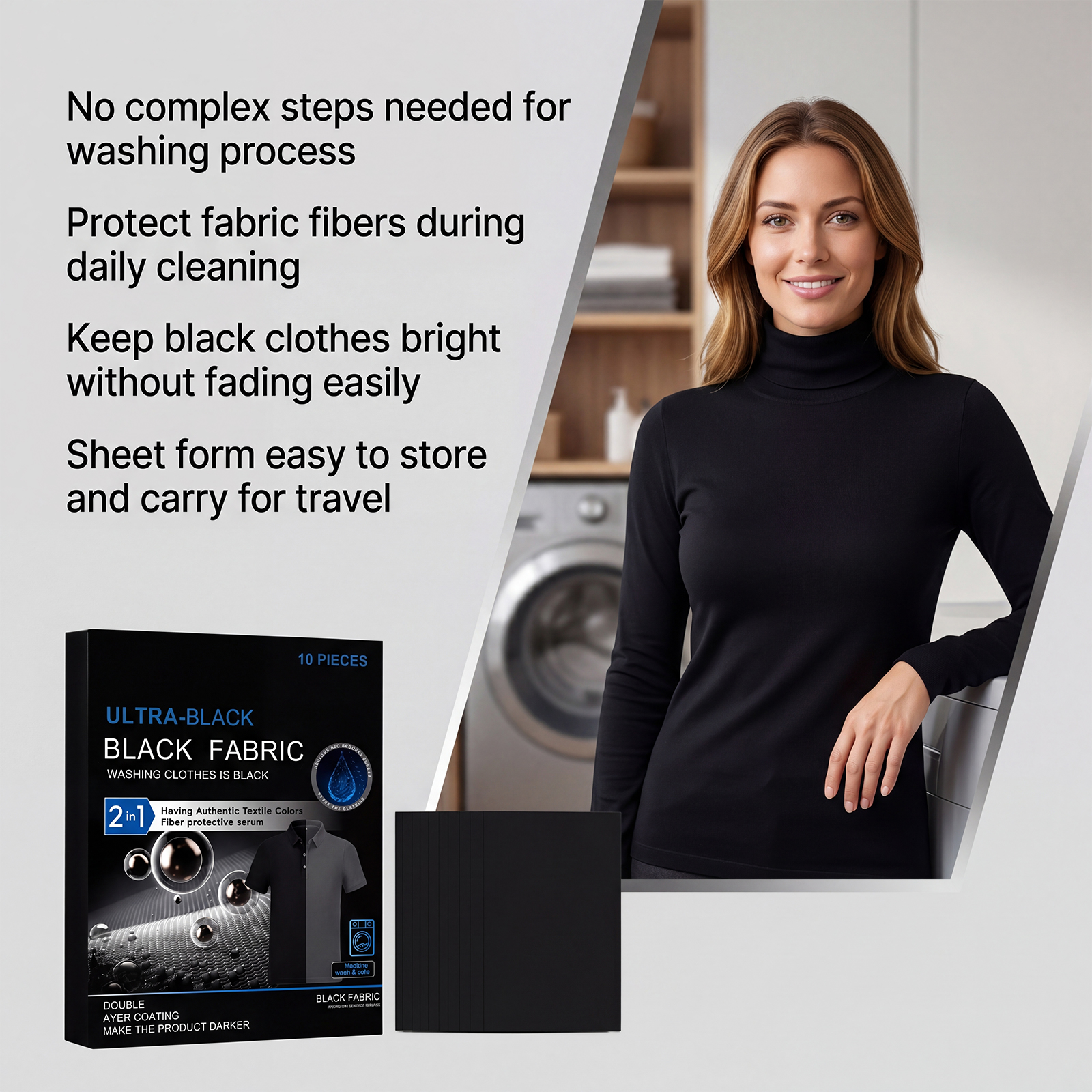 Clothes Darkening Sheets Daily Color Care Renew Mild Wash Lock Deep Shade Multiple Black Fabrics