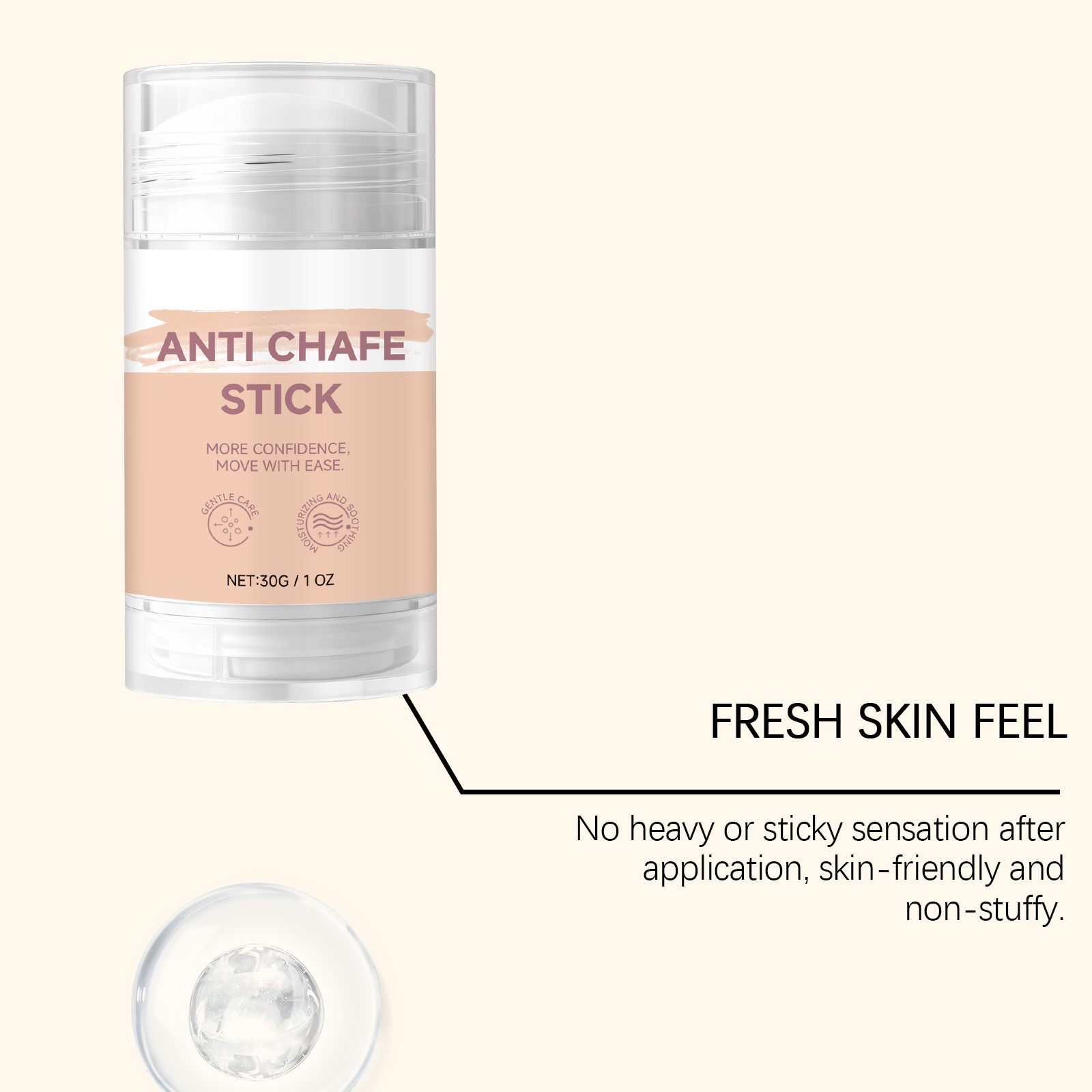 Skin Anti Friction Balm Stick Moisturizing Calming Daily Care For Legs Heels Arms Relieve Rub Discomfort