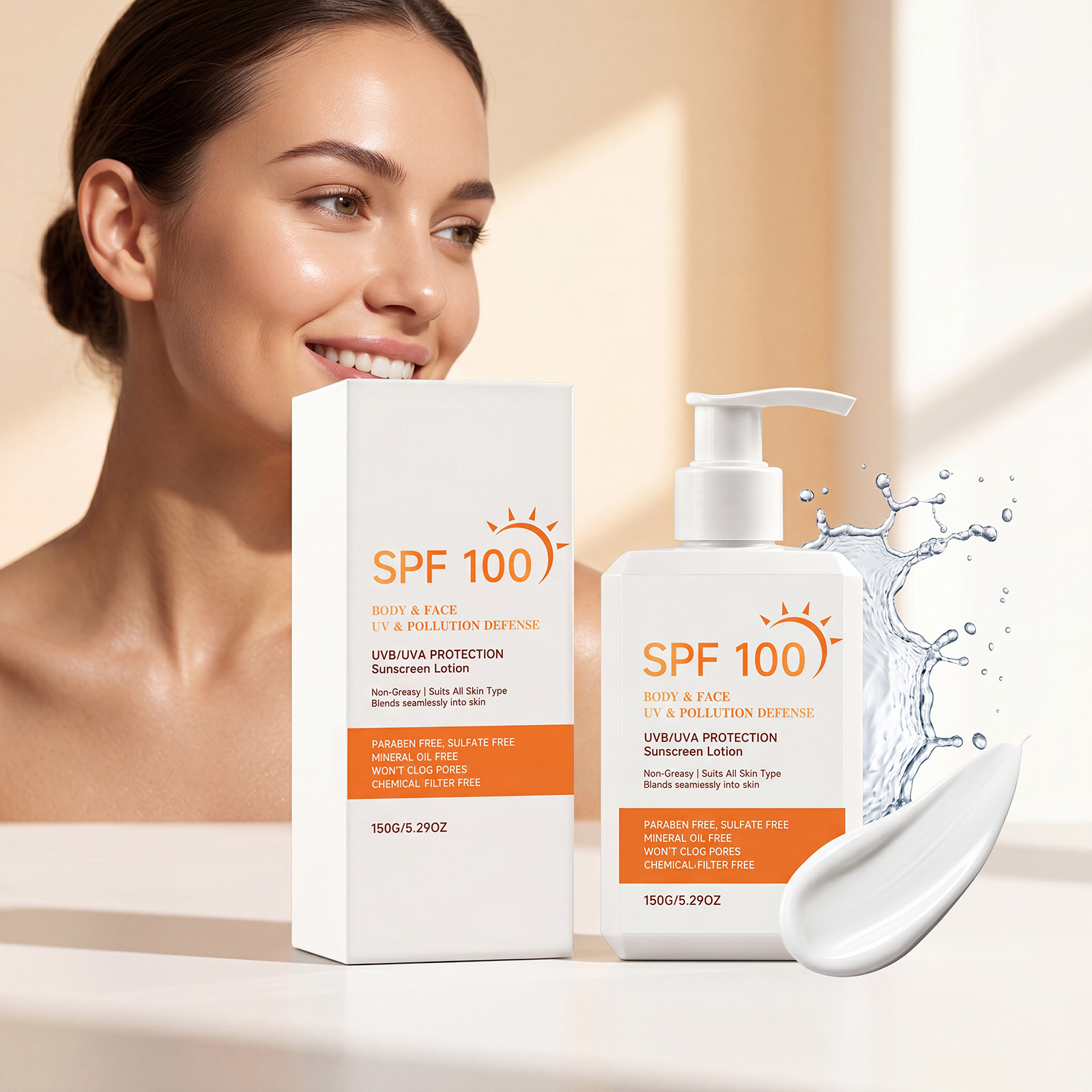 Refreshing Protection Lotion For Summer Outdoor Non Sticky Moisturizing Delicate Skin Face Body Care Gentle Smooth Hydrating Lightweight