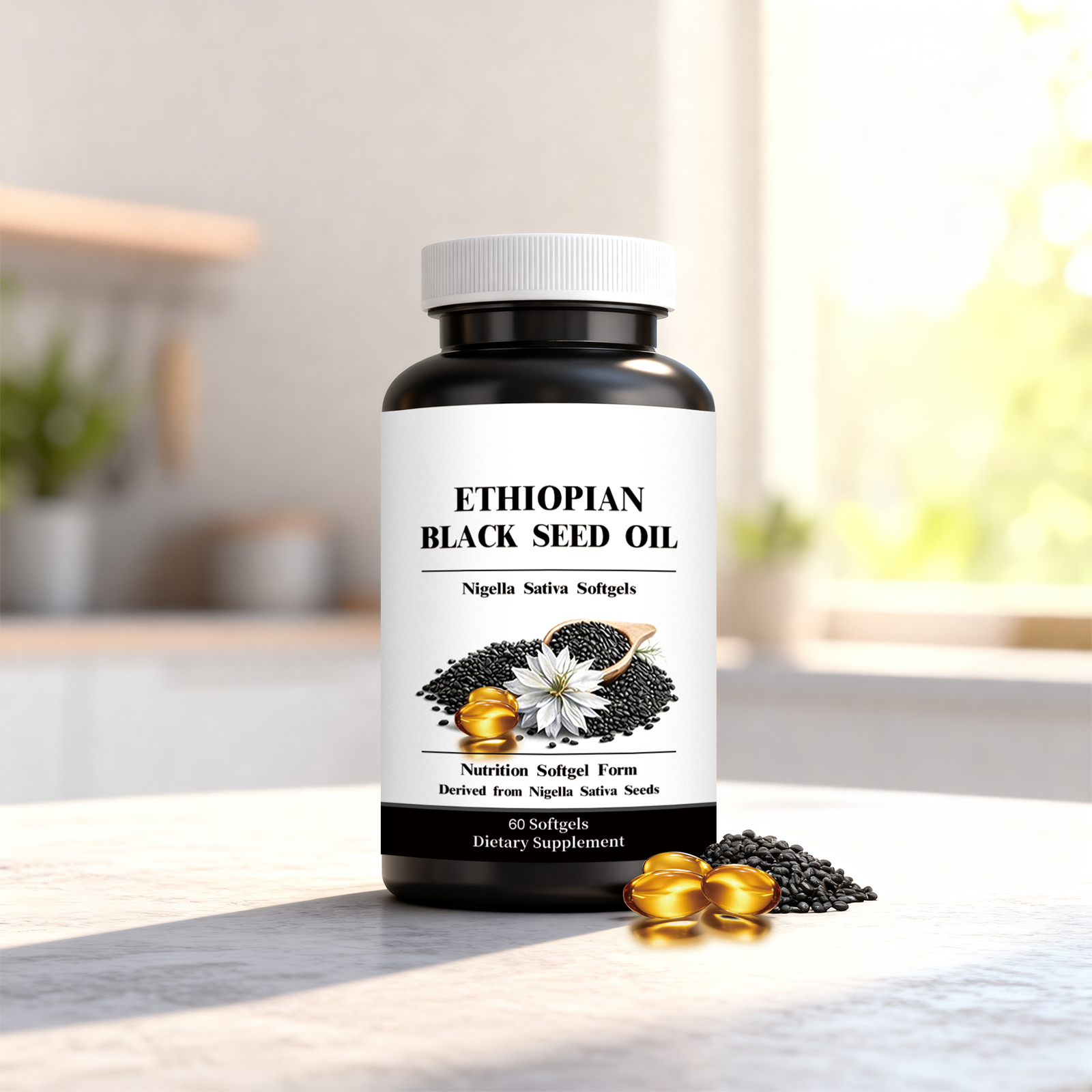 Black Seed Oil Digestive Support Capsules Mild Care Body Balanced Maintenance Comfortable Digestion Daily Nutritional Supplement