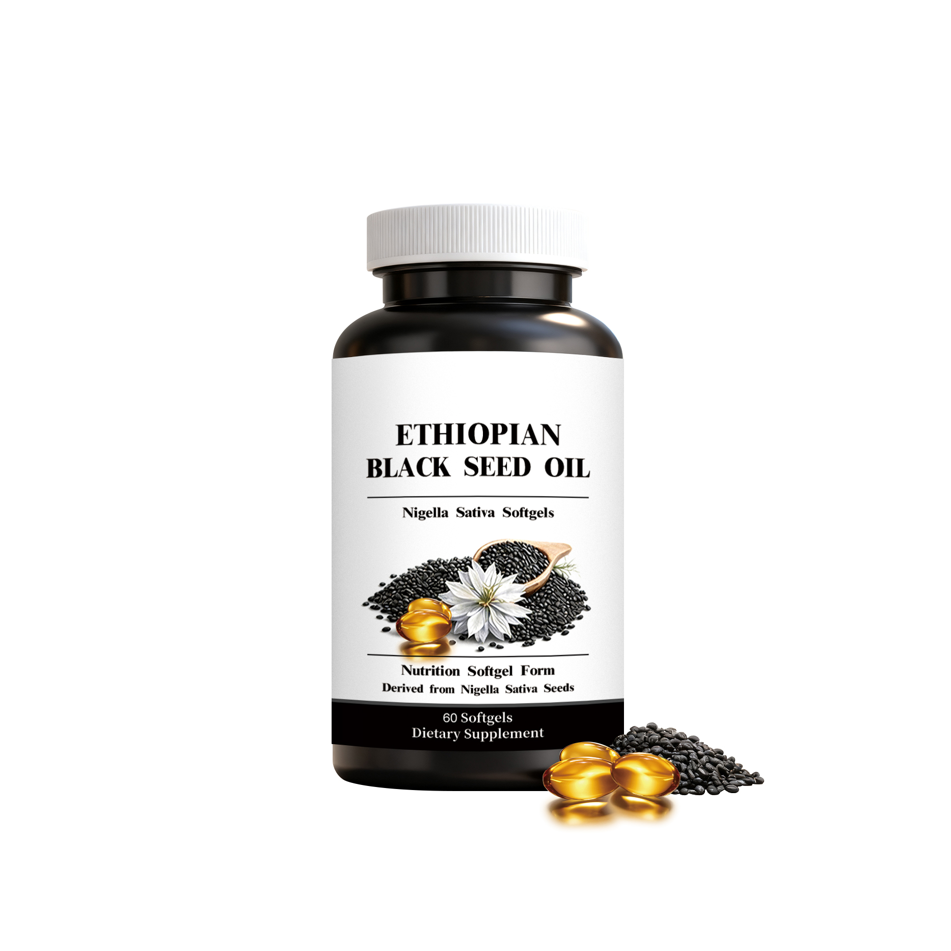 Black Seed Oil Digestive Support Capsules Mild Care Body Balanced Maintenance Comfortable Digestion Daily Nutritional Supplement
