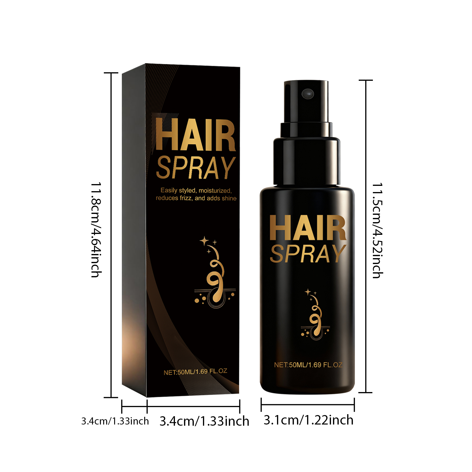 Hair Styling Spray Fresh Mild Light Natural Hold For Daily Hair Shaping Gentle Soft Clean Smooth Lightweight Easy Long Lasting