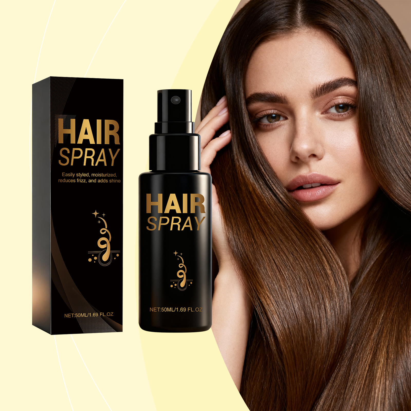 Hair Styling Spray Fresh Mild Light Natural Hold For Daily Hair Shaping Gentle Soft Clean Smooth Lightweight Easy Long Lasting
