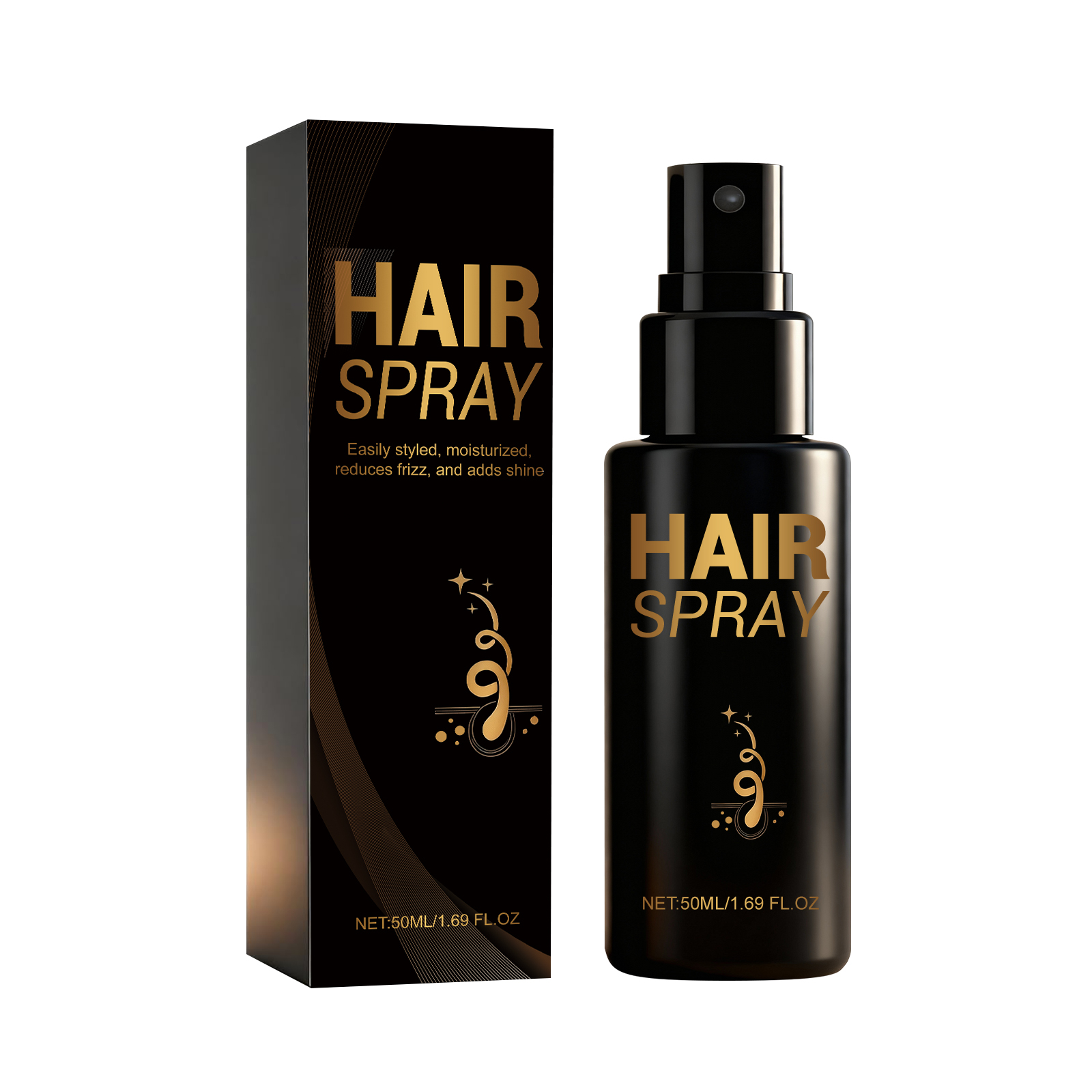 Hair Styling Spray Fresh Mild Light Natural Hold For Daily Hair Shaping Gentle Soft Clean Smooth Lightweight Easy Long Lasting