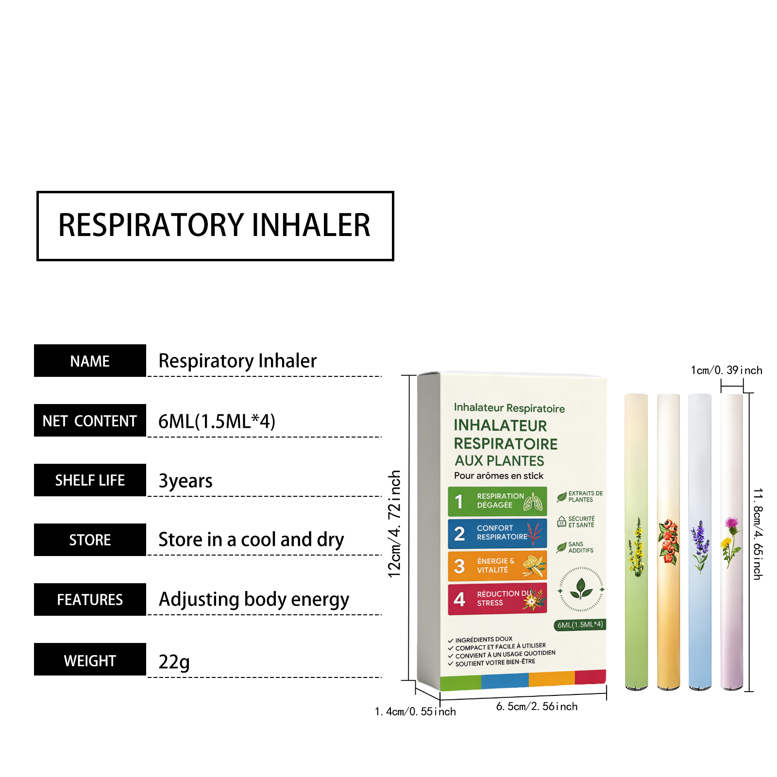 Nose Inhaler Stick Mild Ingredients Protect Nasal Tract Comfort Fresh Smooth Daily Portable Body Care Rod Gentle Skin Maintain Breathing