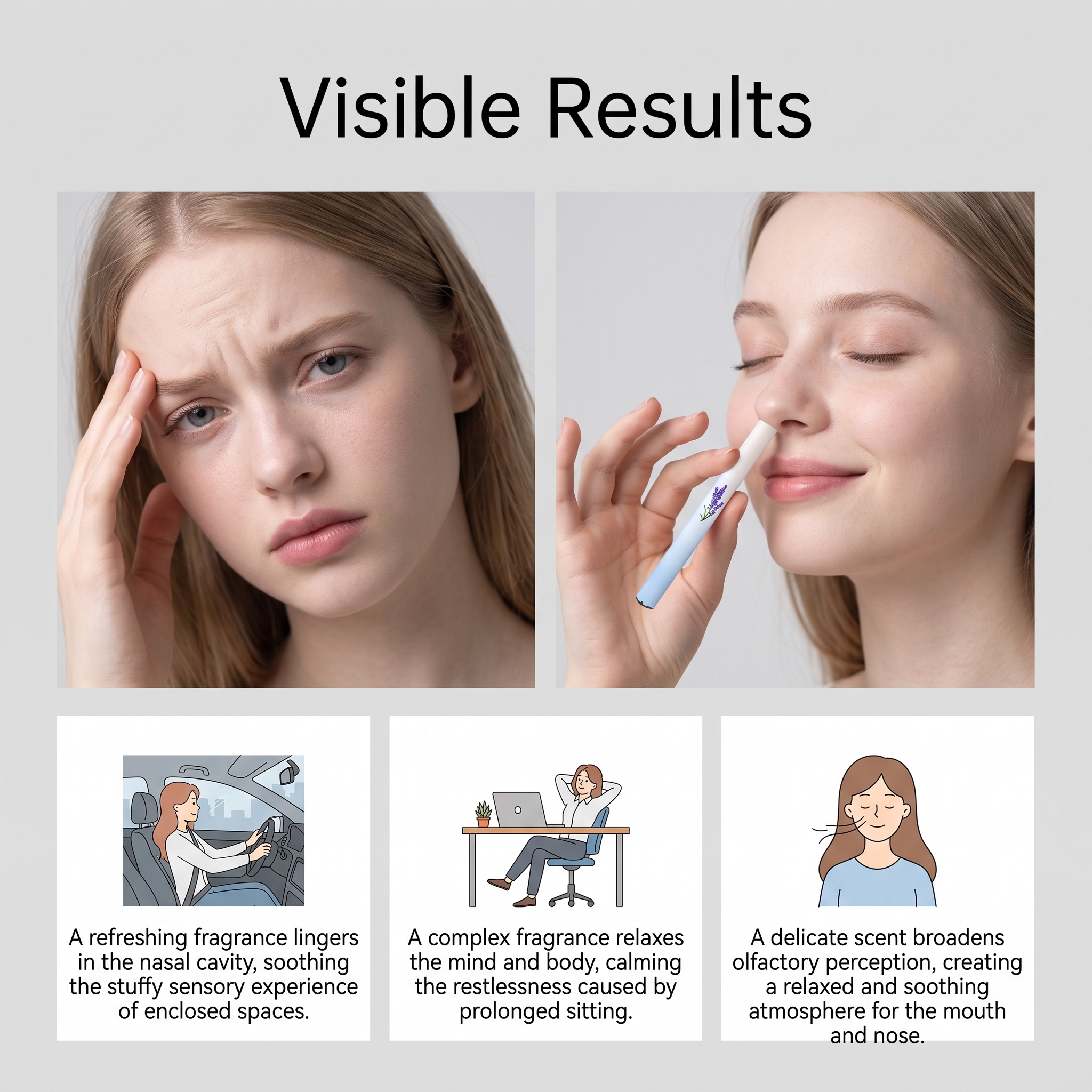 Nose Inhaler Stick Mild Ingredients Protect Nasal Tract Comfort Fresh Smooth Daily Portable Body Care Rod Gentle Skin Maintain Breathing